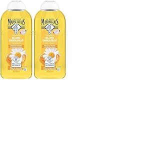 Le Petit Marseillais Shampooing Blond Ensoleillé (flacon de 300 ml) – Shampooing sans Silicone pour Cheveux Blonds à Châtain Clairs – 98% d'Ingrédients d'Origine Naturelle pour Une Brillance Optimale