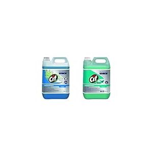 Cif Professionnel Nettoyant Fenêtres et Multi-Surfaces, 5 Litre & Cif 7517870 Oxygel Océan Nettoyant Sols Multi-Usages Professionnel, 5L