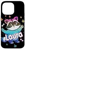 LAURA - Joli prénom de fille avec un cool raton laveur Coque pour iPhone 14 Pro Max