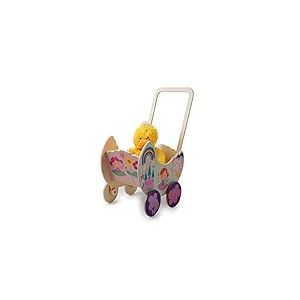 Dida - Landau en Bois Princesse pour Poupées, Poussette pour Poupées Jusqu'à 35 cm, Jouet Idéal pour Jeux de Rôle de Petites Mamans et Papas, Parfait pour Enfants de 2 à 4 Ans