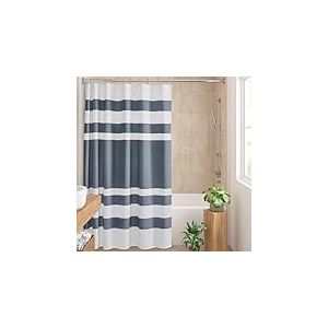 Madison Park Spa Rideau de Douche Extra Long en Tissu gaufré de qualité Spa, Moderne, pour Salle de Bain,182,9 x 213,4 cm, Bleu Indigo