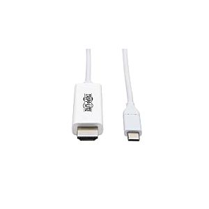 Tripp Lite Adaptateur de câble USB C vers HDMI (M/Thunderbolt 3 HDMI Cable Adapter, Gen 1, convertisseur sur extrémité HDMI, HDMI 4K @ 60 Hz, 4: Blanc, 1,8 m) (U444-006-H4K6WE)