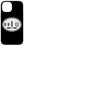 Autocollant ovale pour voiture avec drapeau et blason Italie Coque pour iPhone 14