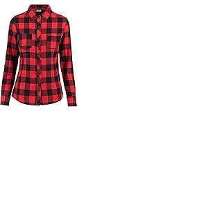 Urban Classics Chemise en Flanelle &Agrave; Carreaux Turnup Femme Chemise en Flanelle Noir/Rouge M