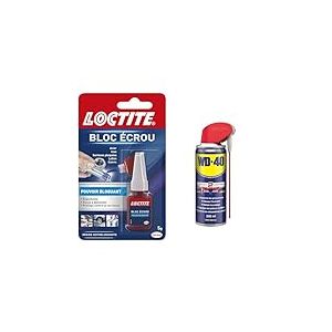 LOCTITE Colle "Bloc Écrou" - Résine autobloquante pour éviter le desserage par vibration de boulons & WD-40 Produit Multifonction Spray Double Position Sans Silicone Non Conducteur