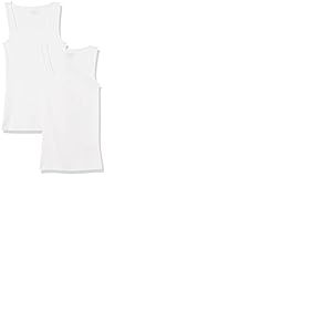 Amazon Essentials Débardeur à Encolure Carrée, Coupe Ajustée Femme, Lot de 2, Blanc, M