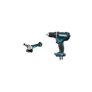 Makita DGA504Z - Mini-meuleuse à batterie 18V lithium-ion 125 mm BL seule machine sans chargeur ni batterie Noir 60 x 450 mm & DDF482Z Perceuse visseuse 60 nm 18 V Bleu