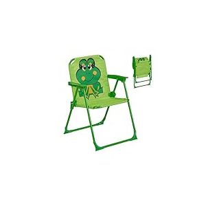 Relaxdays Chaise Pliante pour Votre Enfant, Grenouille, H x L x P : 51,5 x 36 x 37,5 cm, pour l'extérieur, Multicolore