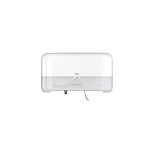 Tork OptiServe Distributeur pour Papier Toilette 2 Rouleaux sans mandrin Blanc T7, Distributeur Horizontal, Gamme Elevation, 558060