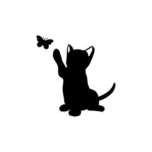 Tatoutex Stickers Chat et Papillon - Violet, L 80cm x H 80cm