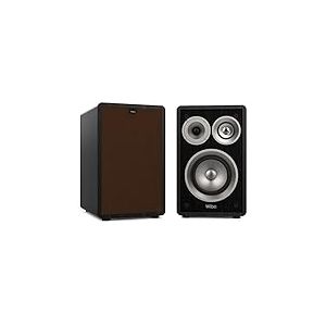 Wiibo Vintage 6 Black - Enceintes de bibliothèque HiFi - Puissance 100 W - Haut-parleurs 3 Voies - Grille Amovible - Tweeter 2", Squawker 3" et Woofer 5" - Son Surround
