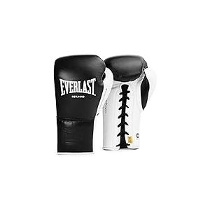 Everlast Powerlock OG Pro Fight Gants 12oz Noir/Blanc &agrave; Lacets, Sac & Comp&eacute;tition, Mousse Avanc&eacute;e, Prise Ergonomique - Everlast
