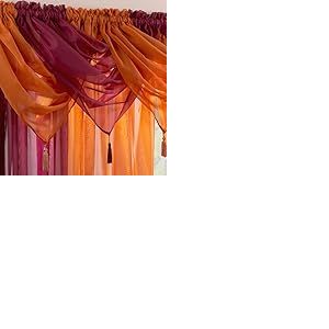 Supplied by Maple Textiles Voilage festonné de Luxe Bordeaux Rouge, 55,9 x 45,7 cm