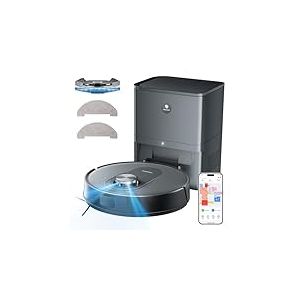 Proscenic Aspirateur Robot Laveur avec Station 6000Pa,Q8 MAX Robot Aspirateur Navigation Lidar avec Multi-étage Cartographie,Connecté App/Alexa/Siri/IFTTT,200 mins Pour Poils Animaux Tapis Sols Durs