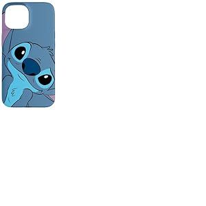 Coque pour iPhone 15 Disney Lilo et Stitch Cute Stitch Tête de couture Gris ardoise