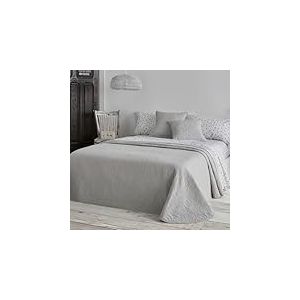 Burrito Blanco │ Couvre-lit d'été, lit de 90 cm (+ Dimensions Disponibles) │ Couleur Gris/Blanc │ Housse de Coussin Incluse │ Couvre-lit réversible │ Cotton Touch │ Design 152