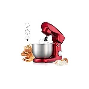 VEVOR Robot P&acirc;tissier 4,2 L, Batteur sur Socle 1500 W, Mixeur &agrave; P&acirc;te 10 Vitesses et Fonction Pulse, Bol en Inox, T&ecirc;te Inclinable, avec Crochet P&eacute;trisseur, Fouet et Batteur, pour M&eacute;lange P&eacute;trissage