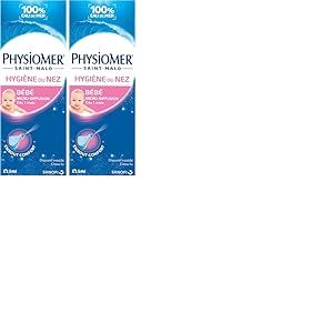 Physiomer Micro-diffusion &ndash; Spray nasal 100% Eau de mer - Dispositif m&eacute;dical - Hygi&egrave;ne du nez - Rhume et Rhinite - &agrave; partir de 1 mois - Sans gaz propulseur et st&eacute;rile &ndash; Format spray 115 mL (Lot de 2)