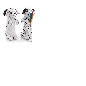 NICI Pochette Chien Dalmatien 12x12x25cm Blanc - Trousse à Crayons Moelleuse pour Filles et Femmes, Trousse d'école, de Bureau ou de Maquillage, Petite Trousse en Peluche Douce étui Scolaire