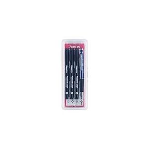 Aristo Pigment Liner AR23539 Lot de 4 feutres à pointe fine avec encre noire hautement pigmentée et 1 stylo à mine fine 3Fit 1,3 mm Noir