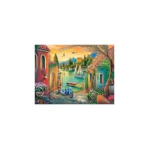Ravensburger Puzzle Grand Format de 750 pi&egrave;ces avec Vue sur la Villa europ&eacute;enne | Paysage embl&eacute;matique du lac de C&ocirc;me par Eduard | Parfait pour Les Puzzles de Loisirs