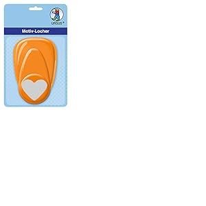 Ursus 19480001 Perforatrice &agrave; Levier Motif c&oelig;ur Taille Moyenne 25,4 mm, Orange