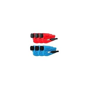 RESQME Porte-Clés Sécurité Voiture, Brise-Vitre et Coupe-Ceinture, Marteau d’Urgence, Fabriqué aux États-Unis, Lot de 6, Bleu et Rouge