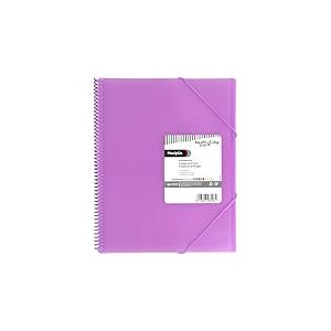 Grafopl&aacute;s Classeur pochettes en plastique A4 Lavande 50 pochettes transparentes en polypropyl&egrave;ne extra spirale PVC Maxipl&aacute;s Multiline Parfait pour classer des documents et des notes