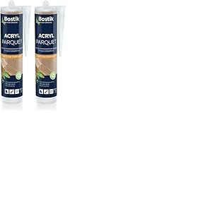 Bostik Joint Acryl Parquet et Sols Stratifi&eacute; &ndash; Mastic Etanch&eacute;it&eacute; Acrylique, Joints de Finition &ndash; Compatible Tous Vernis &ndash; Sans Solvant &ndash; Couleur : H&ecirc;tre Clair, Cartouche 300 ml (Lot de 2)