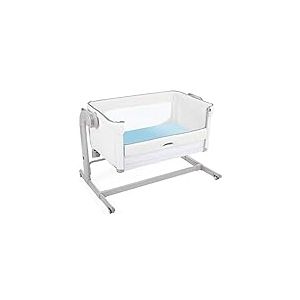 Giovanni Dolcinotti Baby Collection | Set de 2 Draps-housses pour Berceau Compatibles Chicco Next2Me 50 x 83 cm - 100% Coton, Fabriqu&eacute; en Italie, Blanc/Bleu