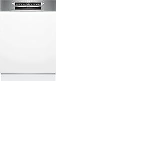 Bosch SMI4HCS07E, S&eacute;rie 4, Lave-vaisselle 60 cm, Encastrable avec Bandeau, Acier bross&eacute;