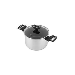 Magefesa Onix Marmite de 20 cm, acier inoxydable 18/10, anti-adhésif, tricouche, tous types de feux, design moderne, extérieur poli miroir, induction