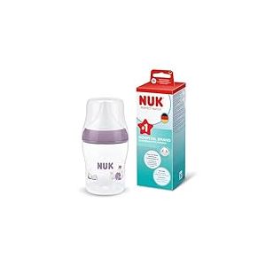 NUK Perfect Match Biberon | 0+ mois | 150 ml | Biberon anti-coliques | PP | Indicateur de contr&ocirc;le de temp&eacute;rature | Hippopotame | Lot de 1