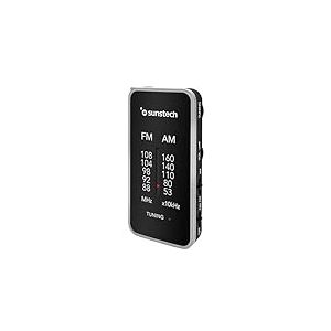 Sunstech RPC6 Radio de Poche FM/Am Petite Radio Portable Analogique Tuner Radio Multibande Fonctionne avec 2 Piles AAA Couleur Argent