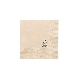 Garcia de pou Serviettes Ecolabel 2 Plis 18 G/M2 20X20 Cm Naturel Ouate Recycl&eacute;e - 4800 unit&eacute;s