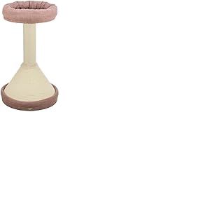TRIXIE Viviana 44476 Arbre à chat rond 80 cm vieux rose – Arbre à chat à plusieurs étages avec de nombreuses possibilités de griffer et de jeux, ainsi que des lieux de retraite – Confortable et stable