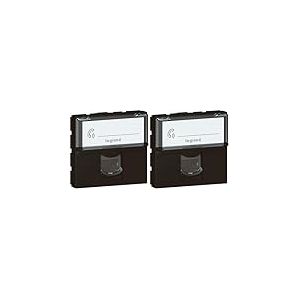 Legrand - Prise RJ 45 multim&eacute;dia Mosaic cat&eacute;gorie 6 F/UTP 2 modules - noir mat (Lot de 2)