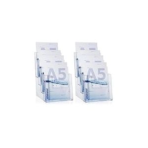 Taymar DIN A5 Pr&eacute;sentoir de table pour flyers avec 4 compartiments sur 4 &eacute;tages (Lot de 2)