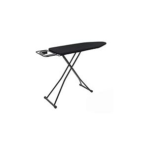 Rainberg Table à Repasser Pliante 122 x 38 cm avec Repose-Fer Jumbo, Hauteur réglable jusqu'à 93 cm, Table à Repasser Pliable et Pliable (Noir)
