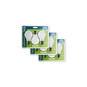 Beghelli - Ampoules LED TOUT VERRE E27 Multipack, 8W, 1055lm, 6500K, Lumière Blanc Froid, Verre Opale, Convient pour l'Intérieur, Durée de Vie 15000 Heures, 3 Ampoules