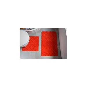 Rapport Home Rapport Kyra Ensemble Bain et Tapis Contour WC Coton Piment, Chilli, Bathmat (76 X 46cm), Pedestal Mat (46 x 45 cm)