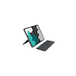 Logitech Flip Folio, étui Clavier pour iPad Pro 13 Pouces (M4) et iPad Air 13 Pouces (M2 et M3) (2024, 2025) - Étui Clavier Bluetooth de Protection escamotable, multidispositifs - Graphite - QWERTZ