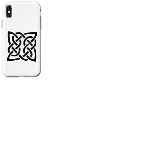 Noeud celtique beau nœud celtique carré nœud ligne noire Coque pour iPhone X/XS