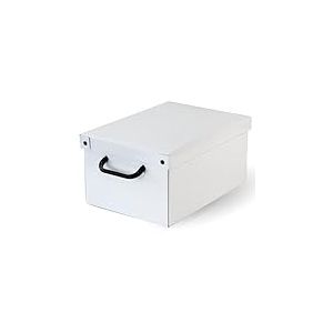 Lavatelli Boite de Rangement avec Couvercle, Boite en carton, Rangement Vetement, Meuble de Rangement Chambre, Bureau, Panier de Rangement, Organisateur Tiroir, Boite Cadeau, Blanc, 25x35x17,5 cm