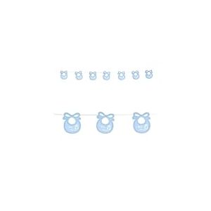WIDMANN MILANO PARTY FASHION Bavoir bébé azur - Guirlande de fête - 2,75 m - Accessoire de déguisement