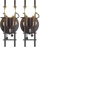 B&middot;LED BARCELONA LED BarcelonaLED Applique murale humaniste vintage nordique cr&eacute;ative industrielle rustique noire avec poup&eacute;e articul&eacute;e et &eacute;chelle pour ampoule E27 int&eacute;rieur chambre de jeune enfant