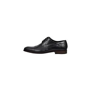 bugatti Homme Chaussure basse business en cuir, Derby avec finition bicolore et semelle intérieure souple, Bleu Foncé, 43 EU