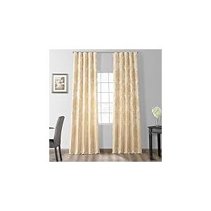 moiti&eacute; Prix Drapes Jqch-201302&ndash;84 Magdelena Simili Soie Jacquard Rideau, Noir et Cognac, 50 x 84, Champagne, 50 x 120