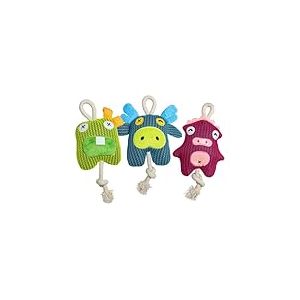 JACK AND VANILLA, Peluches Douces en Forme de Grenouille, Cochon et Vache, résistantes et lavables, idéales pour Chiens et Chats, 28 cm, Couleurs Vives