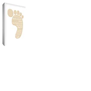 Feel Good Art 24 x 16 A2 Cadeau Naissance Empreintes Typographie Moderne bébé Inscription Toile